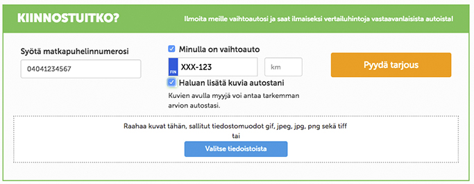 Näin lisäät oman autosi kuvat yhteydenottoon